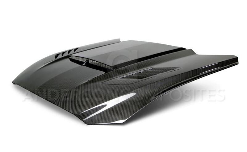 Ford Mustang Hood - Anderson Composites - Ram Air Double Sided - `15-`17
